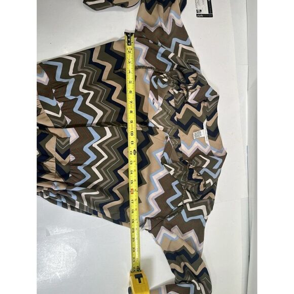 Diane Von Furstenberg Dress Shirtdress Bariloche Olive Chevron Print Silk Size 4 - Picture 5 of 16